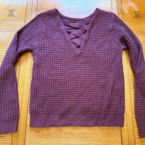 Ambiance Deep Purple V-Neck Sweater